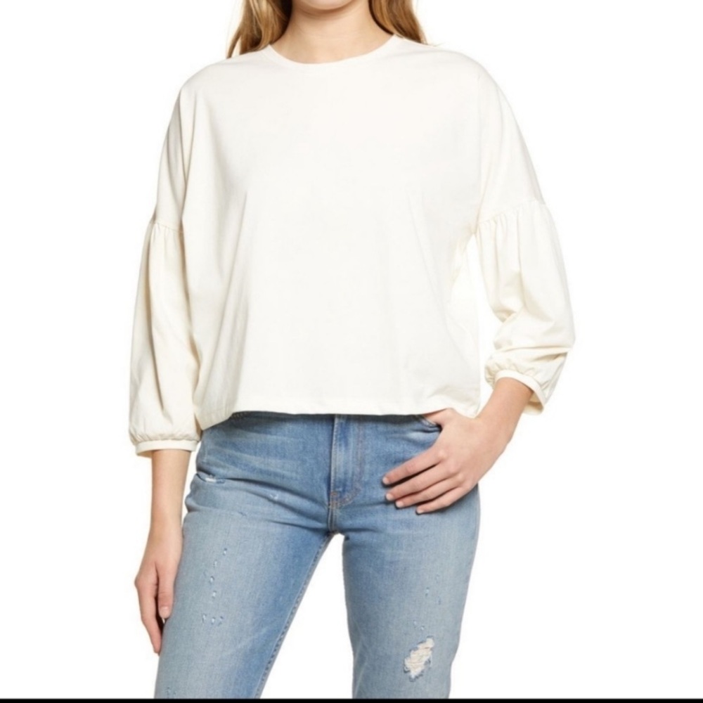 Madewell Cream Long Sleeve Tee
